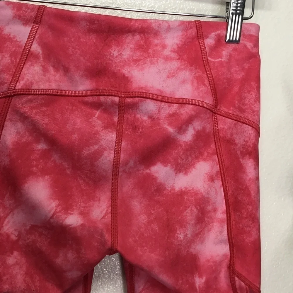 Lululemon Pink Tie Dye Cropped Workout Leggings